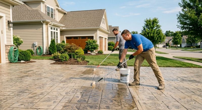 Stamped Concrete Sealing in Renton, WA